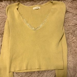 LA Heart long sleeve crop top